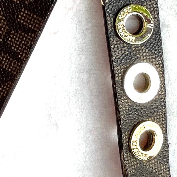 NWT Michael Kors MK Monogram Logo Women\'s Belt, Chocolate Brown main image 6